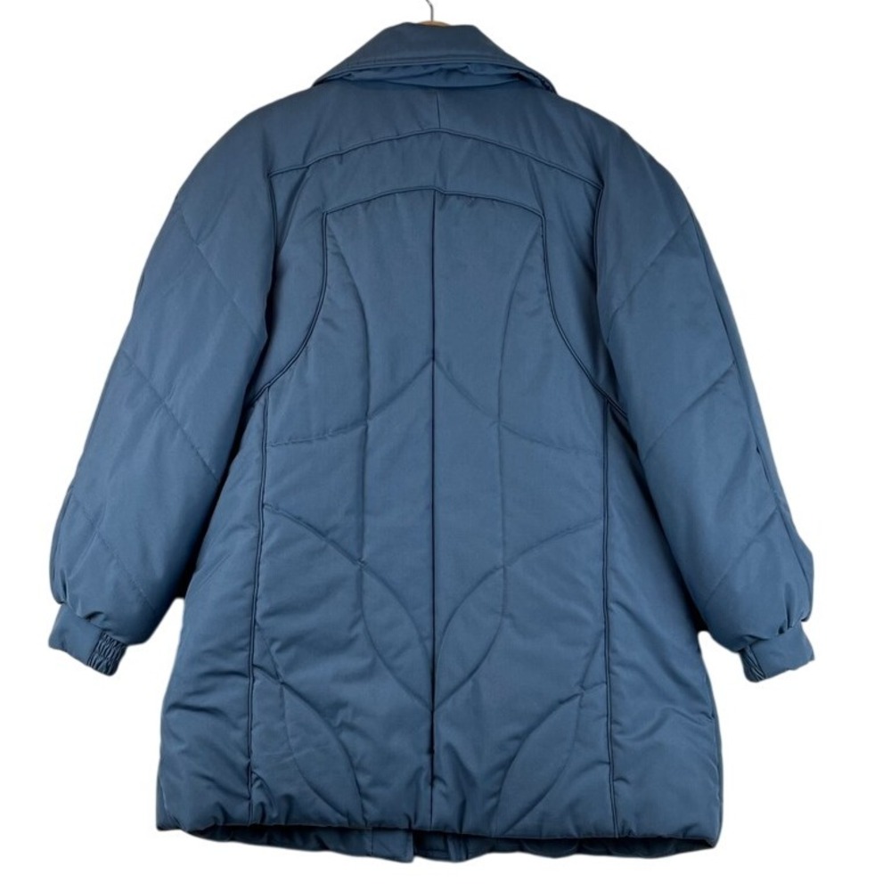 VTG Ms Freddi Quilted Coat Padded Lined Button Front Blue Jacket‎ Size 16 - Picture 3 of 8